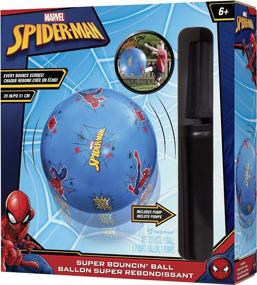 img 1 attached to Супер прыгающий мяч Marvel Spiderman Hedstrom - 20 дюймов с насосом для максимального удовольствия