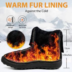 img 2 attached to Ecetana Winter Snow Boots For Women With Fur Lined Waterproof Warm Snow Boots Slip On Comfortable Ankle Booties Shoes