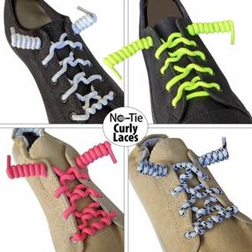 img 3 attached to Легко надеваемые туфли с фигурными эластичными шнурками без завязок от FOOTMATTERS