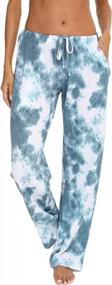 img 2 attached to Женские хлопковые пижамные штаны с принтом тай-дай и кулиской — удобные повседневные брюки для отдыха от ENJOYNIGHT