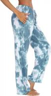 женские хлопковые пижамные штаны с принтом тай-дай и кулиской — удобные повседневные брюки для отдыха от enjoynight логотип