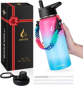 img 3 attached to Stay Hydrated Anywhere With AMITER Insulated Water Bottle - Wide Mouth, Straw And Handle Lid (Various Sizes Available)