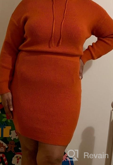 img 1 attached to Stay Cozy And Chic This Fall With MEROKEETY'S Women'S Long Sleeve Ribbed Knit Sweater Dress – Hooded Bodycon Mini Style, Coming In 2023 review by Bre Ellis