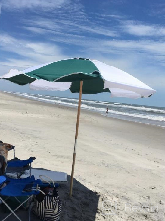 img 1 attached to AMMSUN 7.5Ft Commercial Grade Beach Umbrella: Sturdy Ash Wood Pole & UV 50+ Protection For High Wind Conditions review by Bilal Cartwright