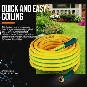 img 3 attached to SuperHandy Garden Water Hose 5/8" Inch X 75' Foot Heavy Duty Premium Commercial Ultra Flex Hybrid Polymer Max Pressure 150 PSI/10 BAR With 3/4" GHT Fittings