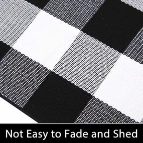 img 1 attached to Black & White Buffalo Checkered Cotton Rug - 2'X3' Plaid Front Porch Mat For Bathroom, Kitchen, And Home - Machine Washable Cotton Throw Rug With Woven Design By SHACOS