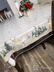 img 5 attached to Maison D' Hermine Equinoxe - Grey 100% Cotton Tablecloth Kitchen Dining Table Cloth For Rectangle Tables Farmhouse Tabletop Cover For Parties, Wedding Use Thanksgiving/Christmas (60"X90")