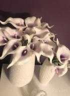 img 1 attached to 20Pcs Lifelike Artificial Calla Lily Flowers Purple For DIY Bridal Bouquet Centerpieces - Veryhome Home Decor (Purple White) review by Donald Larson