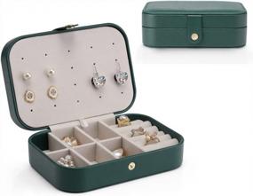 img 4 attached to Organize Your Jewelry With Vlando Travel Storage Box - Vintage Green For Girls And Women