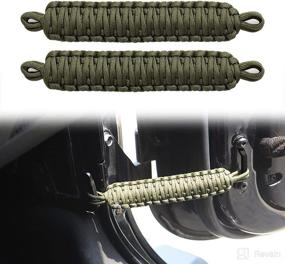 img 4 attached to 🚪 Strong and Durable Door Restrainer Strap for Jeep Wrangler CJ YJ TJ JK JKU JL - 550 Pound Strength, Olive Drab - 2PCS