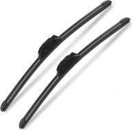 autoboo oem quality 18" + 18" premium all-seasons durable stable and quiet windshield wiper blades pack of 2 ( pair for front windshield ) logo