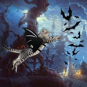 img 1 attached to 🎃 Halloween Cat Dog Costume with Bat Wings - Pet Apparel for Cats Dogs Kitten Puppy Cosplay Halloween Eve Party