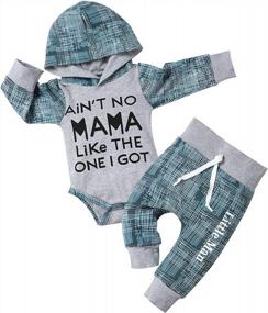 img 4 attached to Adorable Newborn Baby Boy Outfit: Von Kilizo Letter Print Hoodies + Long Pants Set For Fall And Winter