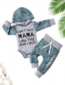 img 3 attached to Adorable Newborn Baby Boy Outfit: Von Kilizo Letter Print Hoodies + Long Pants Set For Fall And Winter