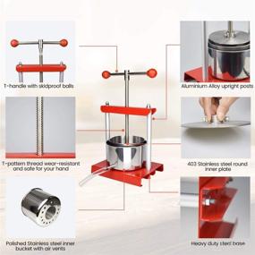 img 1 attached to 🧀 EJWOX 0.53 Gallon Stainless Steel Cheese Tincture Herb Fruit Wine Manual Press Machine - Barrels Press for Juice, Vegetable, Wine, Olive Oil