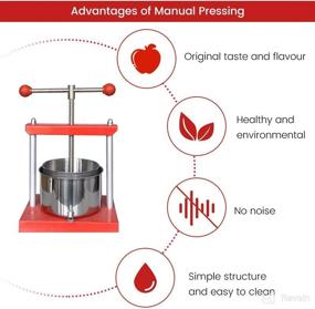 img 2 attached to 🧀 EJWOX 0.53 Gallon Stainless Steel Cheese Tincture Herb Fruit Wine Manual Press Machine - Barrels Press for Juice, Vegetable, Wine, Olive Oil