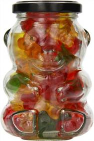img 2 attached to 3 Gold 9 Oz Glass Bear Jars With Lids For Honey, Candies & Piggy Banks - Nakpunar