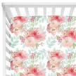 baby floral fitted crib sheet for boy and girl toddler bed mattresses fits standard crib mattress 28x52 (pink mint floral) logo