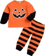halloween baby outfit: pumpkin long sleeve t-shirt and striped long pants for newborn boys and girls by gulirifei logo