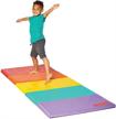 sturdy antsy pants tumbling mat - lightweight gymnastics equipment for kids' activity play, easy-to-clean foldable gym mat with padded support and portable design, featuring a carrying handle logo