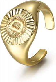 img 4 attached to Make A Statement With Trendsmax Chic Gold Plated Initial Letter Rings In A-Z For Women And Girls