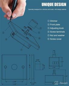 img 1 attached to 12В RV диммер-переключатель, улучшенный 12/24 Вольт постоянного тока ШИМ-регулятор для светодиодных внутренних светильников, 🔌галогенных и накаливания - Подходит для RV, автомобилей, прицепов, грузовиков, морских судов, лодок и светодиодной подсветки (высокое напряжение, черный)