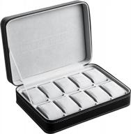 10 slot luxury pu leather watch box zippered travel case for men women - osvino jewelry collection display holder organizer logo