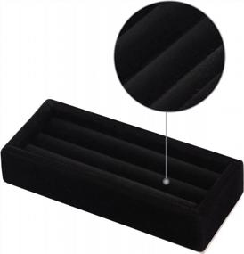 img 1 attached to Valyria 2 Slot Velvet Small Ring Organizer Set Of 2 Earring Trays For Jewelry Storage In Box, Drawer Or Dresser Display
