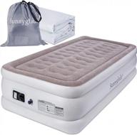 sunnyglade twin size comfort air mattress firm inflatable bed with built-in electric pump (18" twin) logo