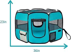 img 3 attached to Aliparr Foldable Portable Pet Playpen: Ideal Kennel for Dogs, Cats, and Small Pets - Includes Carrying Case, Removable Shade Cover, Water Resistant - Perfect for Travel, Indoor, Outdoor, and Predelivery Room