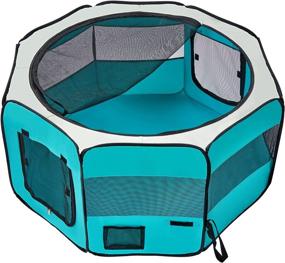 img 1 attached to Aliparr Foldable Portable Pet Playpen: Ideal Kennel for Dogs, Cats, and Small Pets - Includes Carrying Case, Removable Shade Cover, Water Resistant - Perfect for Travel, Indoor, Outdoor, and Predelivery Room
