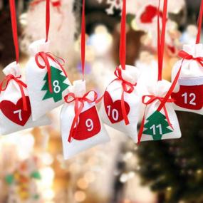 img 1 attached to 24-дневный подвесной рождественский календарь Адвента из мешковины, подарочные пакеты, сделай сам, декор для дома и офиса с обратным отсчетом, 2021 OurWarm