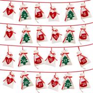 24 days burlap hanging christmas advent calendar gift bags diy countdown home office decor 2021 ourwarm logo