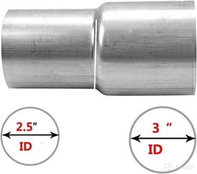 img 3 attached to 🔧 BLACKHORSE-RACING Universal Stainless Steel Exhaust Pipe Adapter Connector Reducer - 2.5" to 3" ID