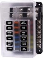 12-way autorocking fuse box block holder w/ led lights & waterproof cover - 32v for cars, suvs, rvs, buses & boats logo