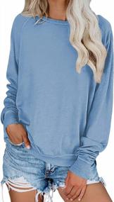 img 4 attached to Fashionable Women'S Crewneck Sweatshirts: Long Sleeve Pullover Tops By Biucly!