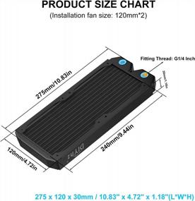 img 3 attached to 12-Pipe Copper Heat Exchanger Water Cooling Radiator For CPU PC Laser Systems - 240Mm, G1/4 Thread, DC12V, Black