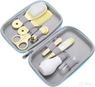 👶 zjchao baby grooming kit: 8 essential tools for baby hair, nails, nose, teeth, and body care - yellow logo