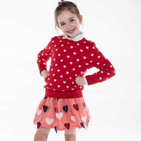 img 3 attached to Girls Valentine Sweater 100% Cotton Kids Pullover - BOBOYOYO Toddler Heart Knit Winter Clothes Top Light