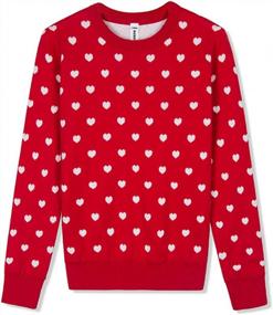 img 4 attached to Girls Valentine Sweater 100% Cotton Kids Pullover - BOBOYOYO Toddler Heart Knit Winter Clothes Top Light
