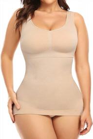 img 4 attached to Vaslanda Women Shaper Cami: Built-In Bra Shapewear Tank Top For Tummy Control & Slimming Compression