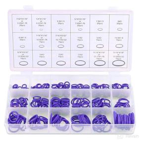 img 4 attached to 🔧 Glarks 18 Sizes 270Pcs Purple Rubber O-Ring Kit for Auto Air Conditioning Compressor Seals Repair in Vehicles