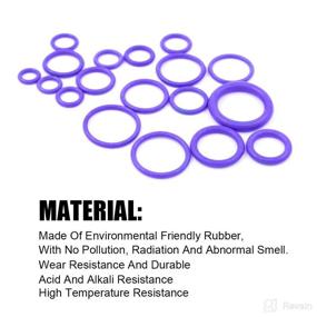 img 1 attached to 🔧 Glarks 18 Sizes 270Pcs Purple Rubber O-Ring Kit for Auto Air Conditioning Compressor Seals Repair in Vehicles