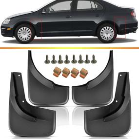 img 3 attached to Premium 4-Piece Set of Front and Rear Side Mud Flaps Splash Guards Replacement for Volkswagen Jetta 2006-2009 (excluding 2006 model)