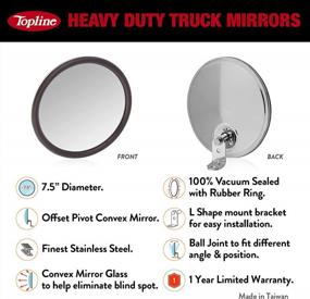 img 2 attached to 7.5" Wide Angle Round Convex Mirror With Offset Pivot For Heavy Duty Trucks, Semis, And Trailers - Stainless Steel Finish To Eliminate Blind Spots - Topline Products