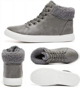 img 3 attached to Winter Ready: Adokoo Women'S High Top Ankle Boots - Combat Style, Short Booties With A Snow-Ready Twist!