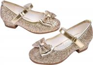 sparkling mary jane glitter shoes with low heels for kids - ideal for princess, flower weddings, and parties dress-up logo