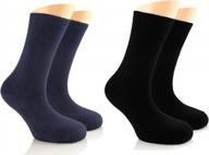 womens' bamboo mid-calf socks - pack of 3 seamless plain dress socks from laetan logo