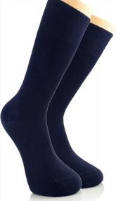 img 2 attached to Womens' Bamboo Mid-Calf Socks - Pack Of 3 Seamless Plain Dress Socks From LAETAN