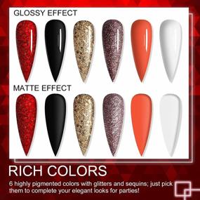 img 3 attached to Vrenmol Poly Nails Gel Set: 6 Colors Red Gold Glitter Black White Builder DIY Manicure Starter Professional Gift Women Home Salon